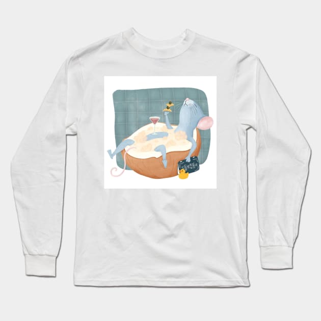 Bathing Fun Long Sleeve T-Shirt by petraillustrationstudio